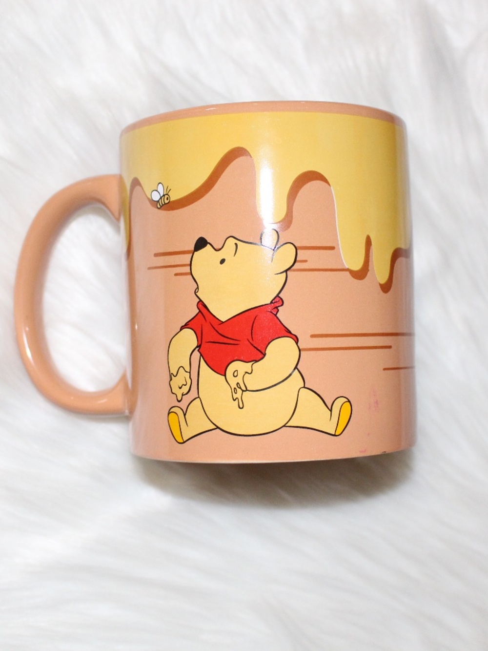 Culturefly, Disney Winnie the Pooh Honey Drip Ceramic Mug - Yellow & Peach